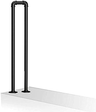 Ringhiere per Scale in Ferro Corrimano Scala a chiocciola a 4 gradini Tipo Industriale Nero Tubo per Bambini Anziani Loft Loft Recinzione Bar Scalinata Esterna Guardrail, Altezza Opzionale, 4 Pezzi