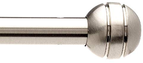TRINGLES Rondes pour VITRAGE Metal | Ø10 | 1 Tringle Ronde Embout Boule 70-110CM | Chrome Mat