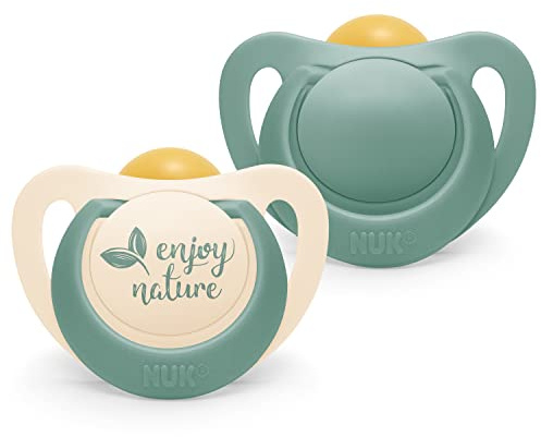 NUK for Nature Babyschnuller | Nachhaltige Gummischnuller | Über 98 % natürliche Rohstoffe | 6-18 Monate | Eukalyptusgrün | 2 Stück
