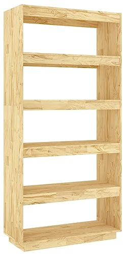 vidaXL Massivholz Kiefer Bücherregal Raumteiler Standregal Aktenregal Wandregal Regal Raumtrenner Bücherschrank Holzregal 80x35x167cm