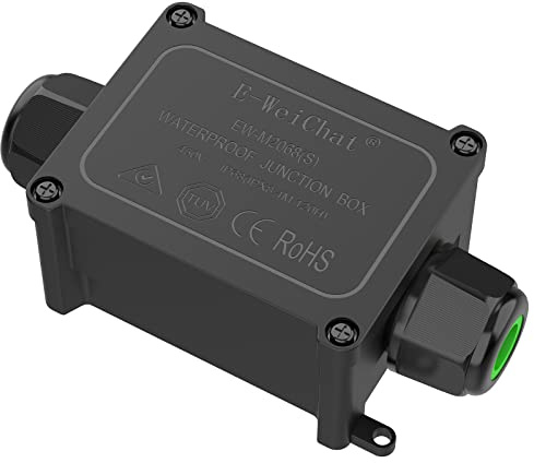 Abzweigdose, Kabelverbinder wasserdicht IP68, Verteilerdose Außen, Verbindungsdose Anschlussdose Aufputz, Wasserdichte Box Kabelbox, Erdkabel Elektrischer Klemmdose, Kabeldurchmesser Ø 5mm-9mm, 2 Wege