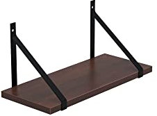AKKE Hängeregal Gino Wandregal Kinderzimmer Küche Wohnzimmer Badezimmer Loft Büro Regale für Wände Regalbrett Wand-Deko Küchenregal Moderne Wandboard Bücherregal Wand Walnuss Dunkel 80x20 cm
