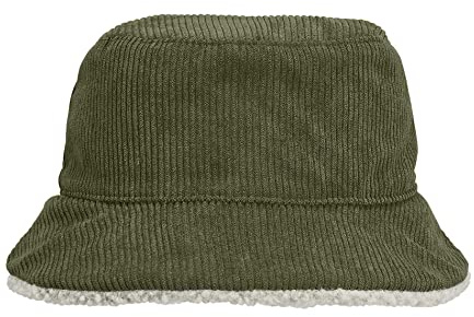 noTrash2003 Wendbarer Damen und Herren Bucket Hat Fischerhut Fisherhat Anglerhut Bob mit Einer Cordseite und Einer Sherpaseite in 2 Farben und 2 Grössen (Army-Beige Grösse S/M)