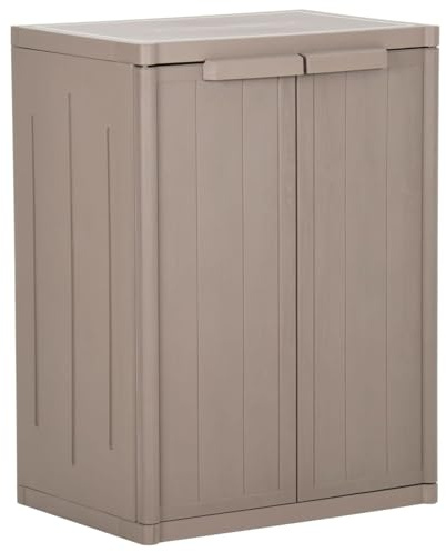 Keketa Homgoday Polypropylen-Lagerschrank mit 2 Ablagen, Braun, 65x45x88 cm, für Terrasse und Mehrzwecknutzung - Montage erforderlich Model151239