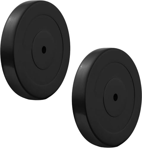 FFitness Coppia Dischi Gommati Vari Pesi in Ghisa Ø 30mm Bumper Plate Training Piastre per Bilancieri e Manubri (10 kg, 2 Dischi da)