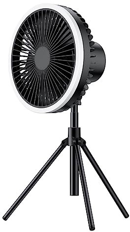 Thaoxl Ventilador de sobremesa silencioso,4 velocidades,Larga duración,Ventilador portátil,para casa, Oficina, Camping, Viajes,Ventilador de sobremesa (Color : Black, Size : 14.8 * 8 * 8in)
