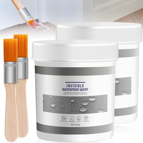 2pcs Invisible Waterproof Agent 300g, Transparent Insulation Sealant, Clear Coating Anti-leakage Repair Glue Grout Sealer for Roof Patio Bathroom Floor (21oz)