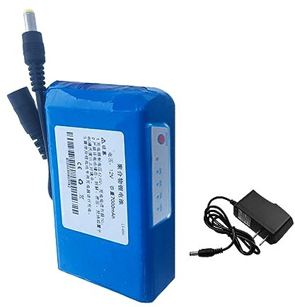 SSCYHT 12V DC 5000mAh 6000mAh 7000mAh 9000mAh 12000mAh wiederaufladbarer Lithium-Ionen-Akku, tragbare Powerbank für LED-Streifenlichter und mehr mit 1A-Ladegerät,12v7ah