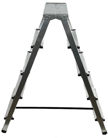 VaGo Escabeau pliable 2 x 5 marches double face