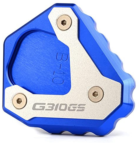 NOLLAM Motorradständer Motorrad CNC Ständer Verlängerungsplatte Fuß Seitenständer Vergrößern Pad Für BMW G310GS G310 GS 2017 2018 2019 2020 (Color : Blu)