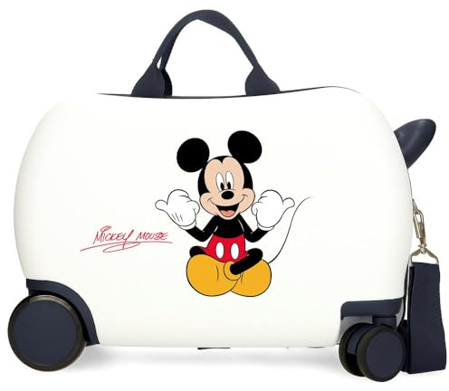 Disney Kinderkoffer, hartschalig, mit seitlichem Zahlenschloss, 4 Rollen, Handgepäck, hergestellt aus ABS, einem robusten und leichten Material.