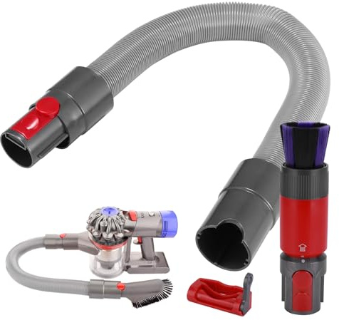 Dust Brush + Flexible Extension Hose Compatible with Dyson Outsize/ V7/ V8/ V10/ V11/ V15 Vacuum CleanerSoft Bristle Dust Removal Brush Flexible Extension Hose Vacuum Replacement Parts