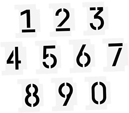 VILLCASE Zahlenschablonen Hohle Zahlen Kunsthandwerksschablonen Zeichenformen Malformen Diy Zeichenvorlagen Weiß Wiederverwendbare Schablone Für Holz Wände Türen