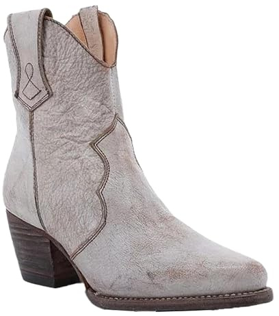Generisch Bottes de cowboy doublées chaudes avec talon | Bottes western automne avec fermeture éclair | Bottes pointues en cuir de cowboy confortables pour l'extérieur Bottes courtes Chaussures de