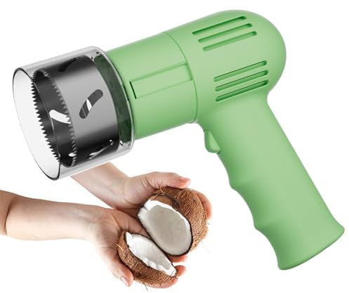 Perforadora automática para cocos: deja la cáscara intacta,herramienta inalámbrica para abrir cocos maduros con broca acero inoxidable 6 cm,gira en sentido antihorario, para fruterías,Green