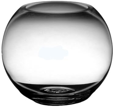 HYQOUKLR Aquarium verdicktes transparentes Glas-Aquarium, rundes großes Aquarium, Desktop-Aquarium, Wohnzimmer, Schildkröten-Aquarium, Fischschale(L)