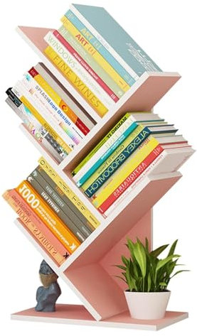 Libreria ad Albero, Libreria Multiuso da appoggio, Libreria da Pavimento Scaffale a 4 Livelli, Libreria da Tavolo Autoportante Libera da Pavimento, Libro da Esposizione M,Nero,Taglia Unica Octopus