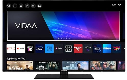 Telefunken Fernseher 50 Zoll Smart TV VIDAA XU50VP750M 4K Fernseher UHD, HDR TV mit Dolby Vision, Triple-Tuner und 6 Monate HD+ inkl., LED TV schwarz