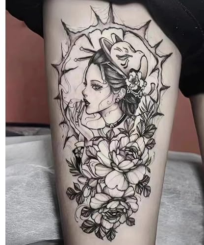 2Pcs Herbal Temporary Tattoos Stickers Fake Tattoos Juice Female Male Semi-Permanent Non-Reflective Waterproof Lasting 2 Weeks Suhua Geisha