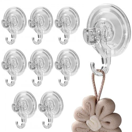 DecorDwell Crochets Ventouse, Transparent Ventouses Plastique, Vide Puissante Crochet, Réutilisable Muraux Ventouses peut Supporter 3 kg, Diamètre 7cm, 3pouces, pour Salle de Bains et Cuisine (8PCS)