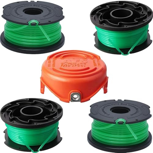 Ershengsan A6482 Strimmer Spool Line Compatible with Black & Decker GL7033 GL8033 GL9035 String Trimmer Strimmer, STC5433B Grass Trimmers with 90583594n Spool Cover(4 spools + 1 spool cover)