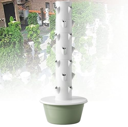 SHEUAO Tour Hydroponique,Tour Hydroponique De Jardin,Aeroponic Tower,Tour De Jardin Aeroponics Kit avec Contrôleur,Pompes Submersibles,Plateau De Semis Et Plantation De Coton,Green-53X135CM