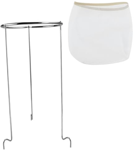 TIDTALEO Stainless Steel Juice Strainer Stand Large Reusable Mesh Filter Bag for Coffee Tea Milk Tea Yogurt Wine Filtering Kitchen Use