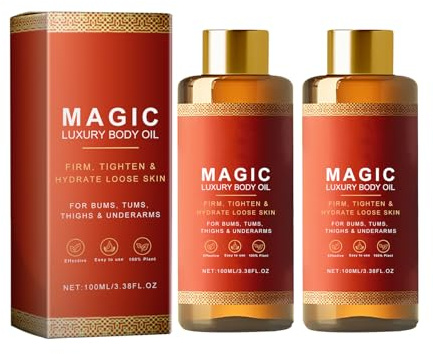 Olio per il corpo magico con ingredienti naturali al 99% – Olio per la cura rassodante (200 ml) per una pelle bianca brillante | Oil Beauty per ridurre le linee e il cedimento della pelle