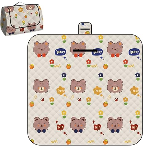Niesel Coperta da Picnic Impermeabile,Coperta per Prato | Tappeto Gioco Con Stampa Animali 150x200 Cm Impermeabile Lavabile Antisabbia Per Esterni Divano Campeggio Escursionismo Parco