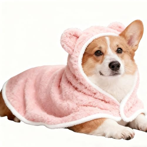 MWZBTG Coperta per animali domestici come mantello, calda felpa con cappuccio per cuccioli – felpa con cappuccio per cani foderato in pile | Per cuccioli Chihuahua gattini animali Halloween inverno