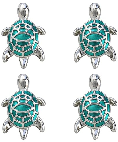 SUPERFINDINGS 4 piezas Lindas Tortugas Pin de Solapa Verde Animales Marinos Lindo Pin de Solapa Moda Elegante Animal Pin de Solapa Vintage Metal Tortugas Insignia Ropa Joyería para Mujeres