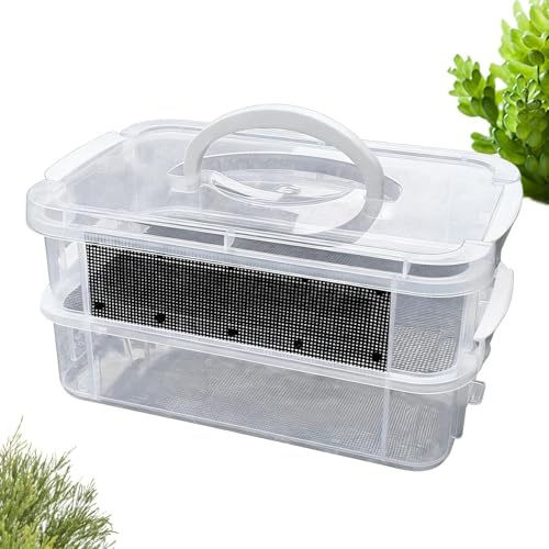 de Alimentación para Gusano de la harina,Hábitat de Alimentación con Malla Transparente,Granja para Insectos - para Petauro del Azúcar, Pollo, Dragón Barbudo, Rana, Tortuga