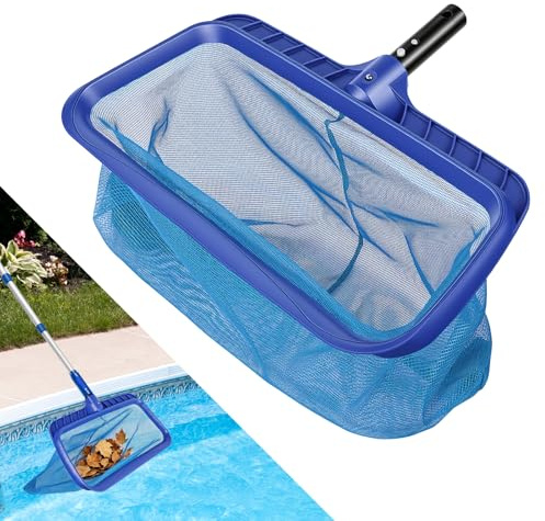 NUTKIT Epuisette de Piscine, Épuisettes de Surface, Profondeur de 35 cm | Epuisette Piscine Maille Extra Fine,Epuisette De Fond Piscine,Epuisette Piscine,pour spas,Bassin à Poissons(Bleu,sans Manche)