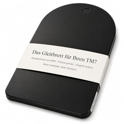 Gleitbrett für Thermomix TM7 – leicht gleitendes Untergestell thermoBase hochwertigem MDF-Holz – Schützt die Waage und erleichtert das Verschieben – rutschfest, Elegantes Design, Farbe schwarz