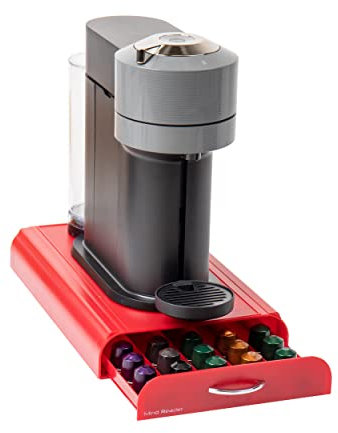 Mind Reader AnchorCoffee Pod Storage Drawer for 50 Nespresso Capsules, Red