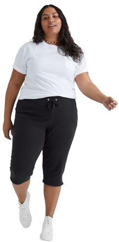 JUST MY SIZE Womens French Terry Capri Pants, Black, 3X US