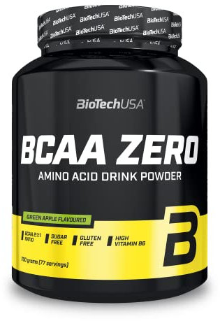 BioTechUSA BCAA Zero - Aminoácidos Esenciales en Polvo | 6g BCAA con L-Leucina Instantánea | Vegano | Sin Azúcar, Sin Lactosa, Sin Gluten, 700 g, Manzana