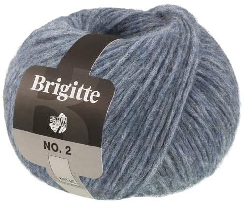 LANA GROSSA Brigitte Nr.2 | Edle Netzgarnstruktur aus Alpaka und Baumwolle | Handstrickgarn aus 47% Alpaka, 45% Baumwolle & 8% Schurwolle | 50g Wolle zum Stricken & Häkeln | 140m Garn FB 6