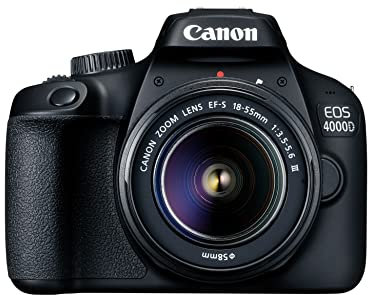 Canon EOS 4000D DSLR Kamera - mit Objektiv EF-S 18-55mm III Gehäuse Body (18 MP, DIGIC 4+, 6,8 cm (2,7 Zoll) LCD Display, EOS Movie Full-HD, CMOS-Sensor Canon APS-C, WiFi), schwarz