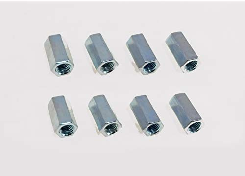 8 Pack 5/16-24 X 7/8 Long Fine Thread Hex Coupling Nut with Zinc Plate
