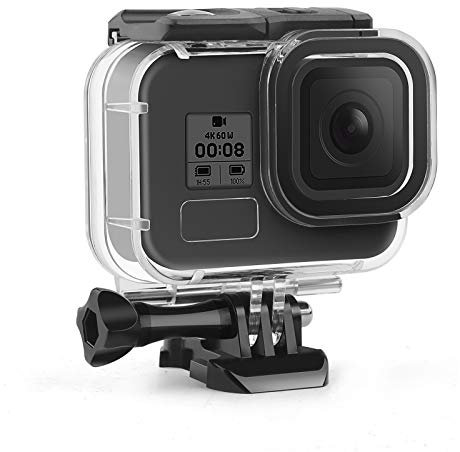 SHOOT Unterwassergehäuse für GoPro Hero 8 Zubehör,60 Meter Tauchen Schutzgehäuse Schale für Gopro Hero8 Action Kamera mit Halterung Zubehör