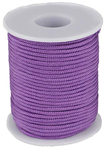 Cordel de Nailon para Collar Pulsera Fabricación de Joyas Accesorios para Manualidades (2mm-98feet, Púrpura Claro)