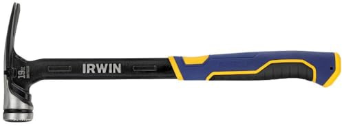 IRWIN Milled Face Hammer, Max Strike, High Velocity Steel Hammer with Magnetic Nail Starter (IWHT51019)