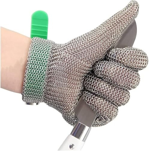 MSWIGS HSF Cut Resistant Gloves Anti-cut Gloves Stainless Steel Chef Gloves Safety Work Chainmail Gloves Stainless Steel Mesh Gloves