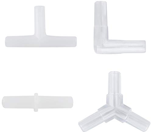 Pawfly Aquarium Luftschlauch Schlauchanschlüsse Kunststoff Inline-Ventil, 40-teilig