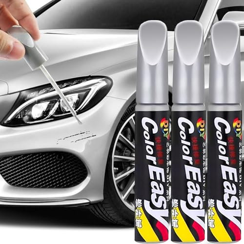 3 Stück Silber Auto Lackstift Lack Reparaturstift Silber Auto Lackstift Lackreparaturstift Autolack Kratzer Entfernen Lackstift Silber Metallic Lackstift Silber Glänzend 12 Ml Korrodiert Autos Nicht