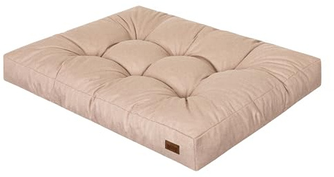 DOGGY Cuccia rettangolare per cani, divano per cani di medie dimensioni, cuscino per cani, cestino per animali domestici, cuccia, posto letto, mobili per cani, [L] - 90 x 70 cm, beige