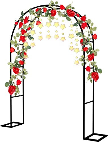Rosenbogen, Garten-Torbogen Aus Metall, Pergola Rankhilfe Verzinkt Rost, Laubengang Rankgestell Mit Sockel Für Verschiedene Kletterpflanzen, Einfache Montage, 6 Größen,120x220x40CM