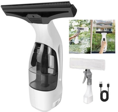 Window Vac Cordless, Electric Squeegee Handheld Vacuum Cleaner for Shower Screen, Mirrors, Drip & Streak Free Glass Cleaning, Window Cleaner Tool for Shower, Mirror, Glass, Countertop and Car