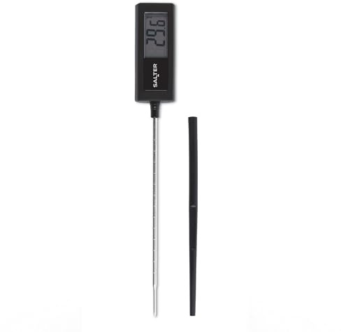 Salter Precisions-köttermometer – 180 mm förlängd sond och täckning, snabb exakt avläsning, Celsius & Fahrenheit digital display, perfekt för kök, varmluftsfritering, mjölk SA00634FEU12